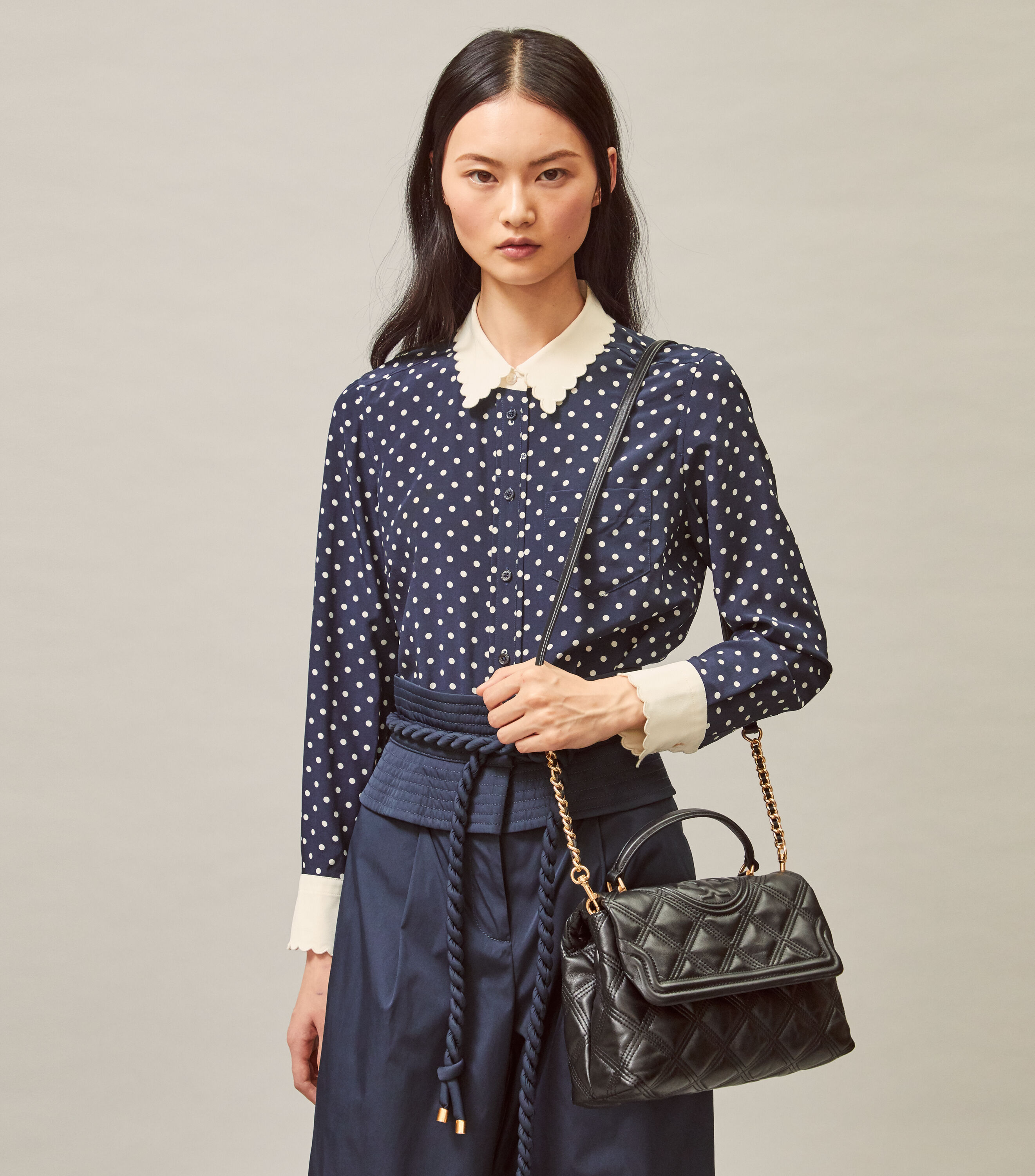 Tory burch fleming sale top handle satchel