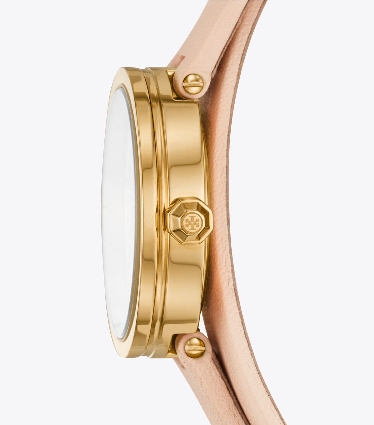 Reva Double-Wrap Watch, Nude Leather/Gold Tone, 28 MM