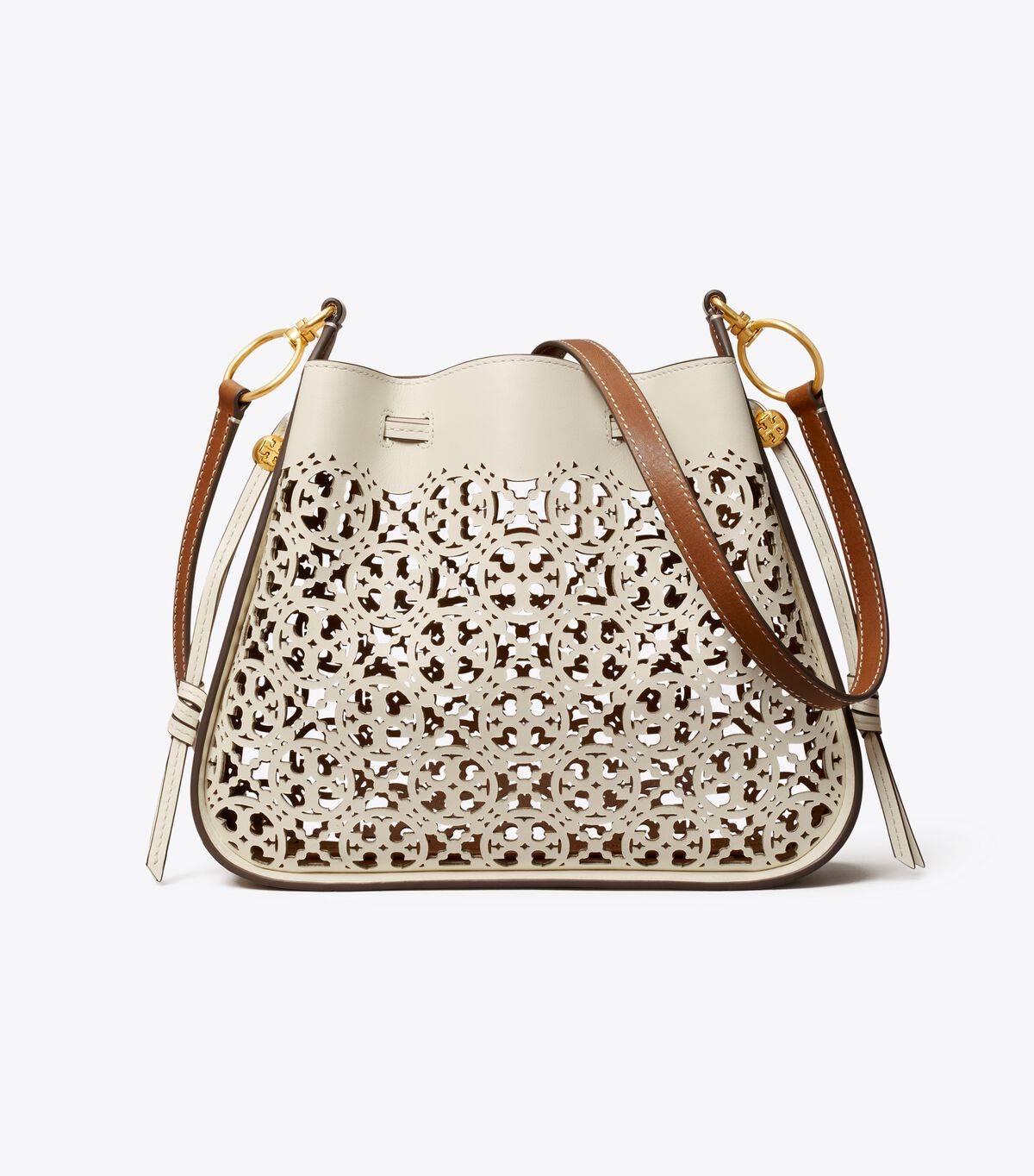 tory burch t monogram laser cut bell bag