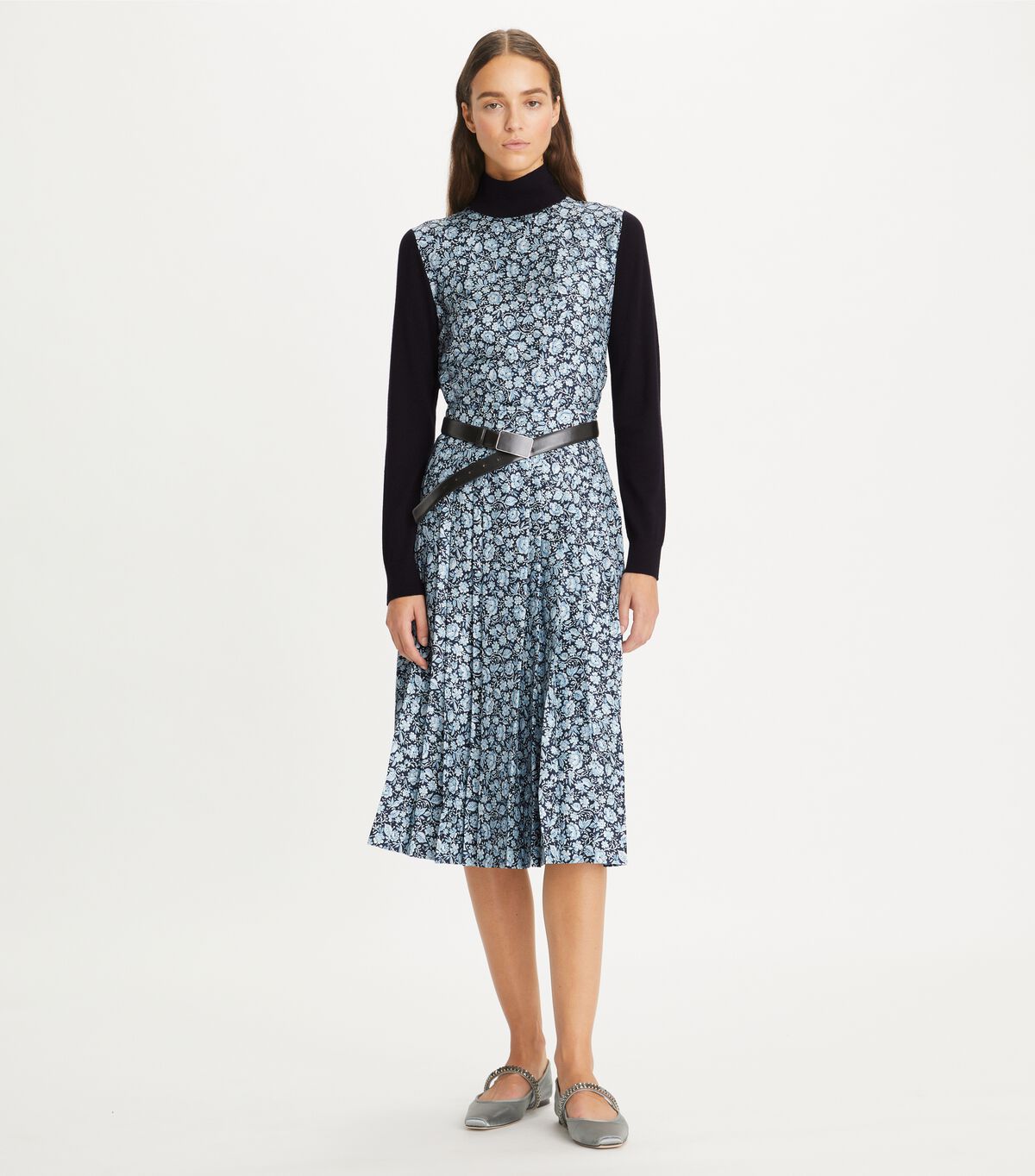 tory burch silk front wool turtleneck