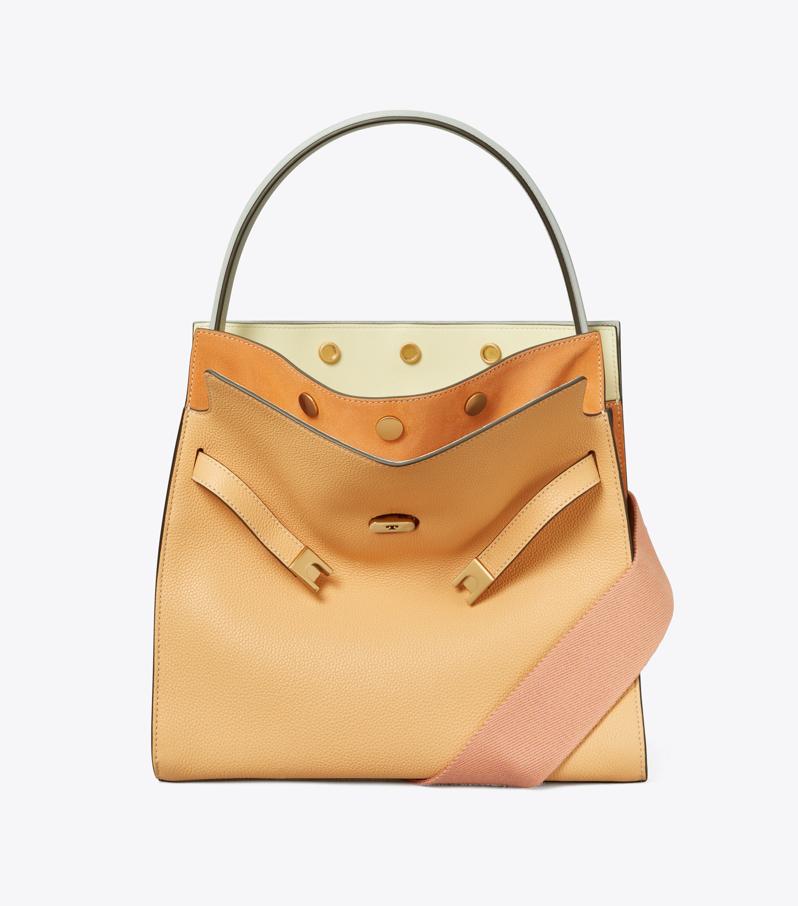 Lee Radziwill Pebbled Double Bag, Pale Peach | Tory Burch UAE