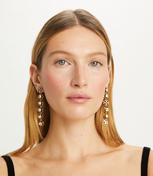tory burch crystal linear earring