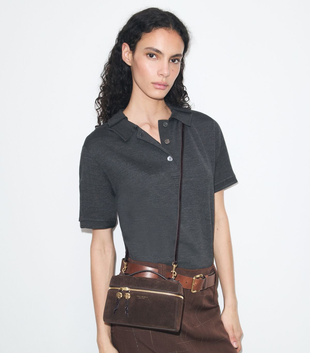 Romy Suede Slim Top Handle Bag tory burch romy suede slim top handle bag