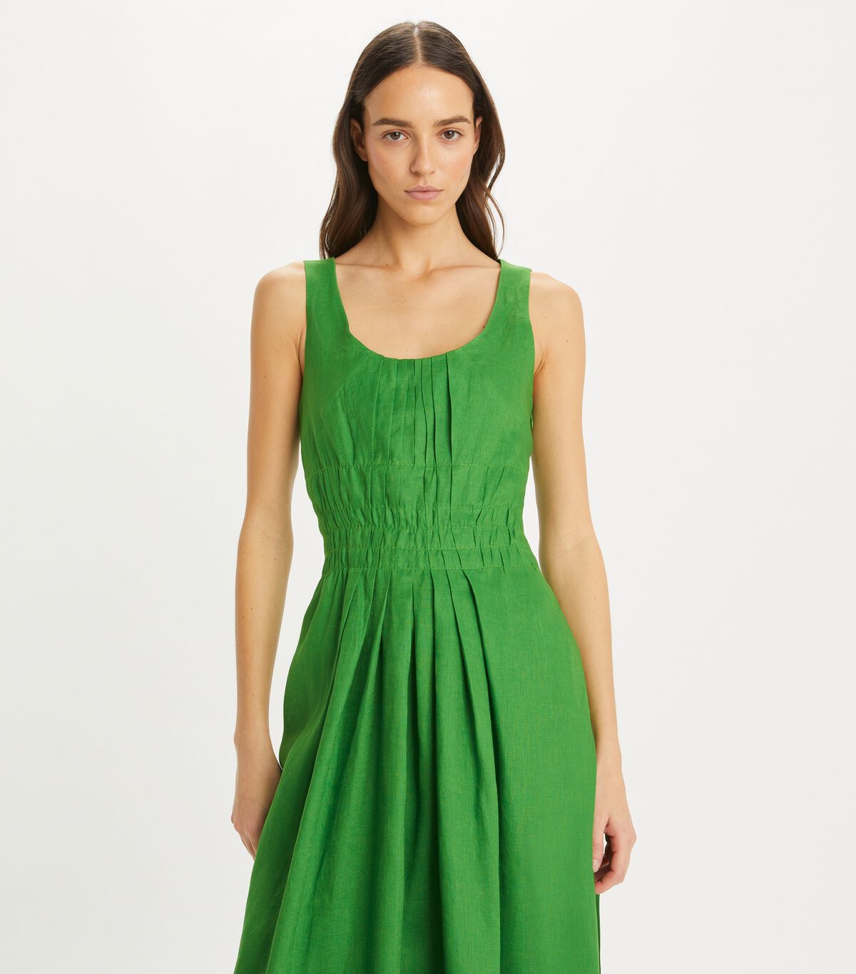 tory burch pleated linen dress