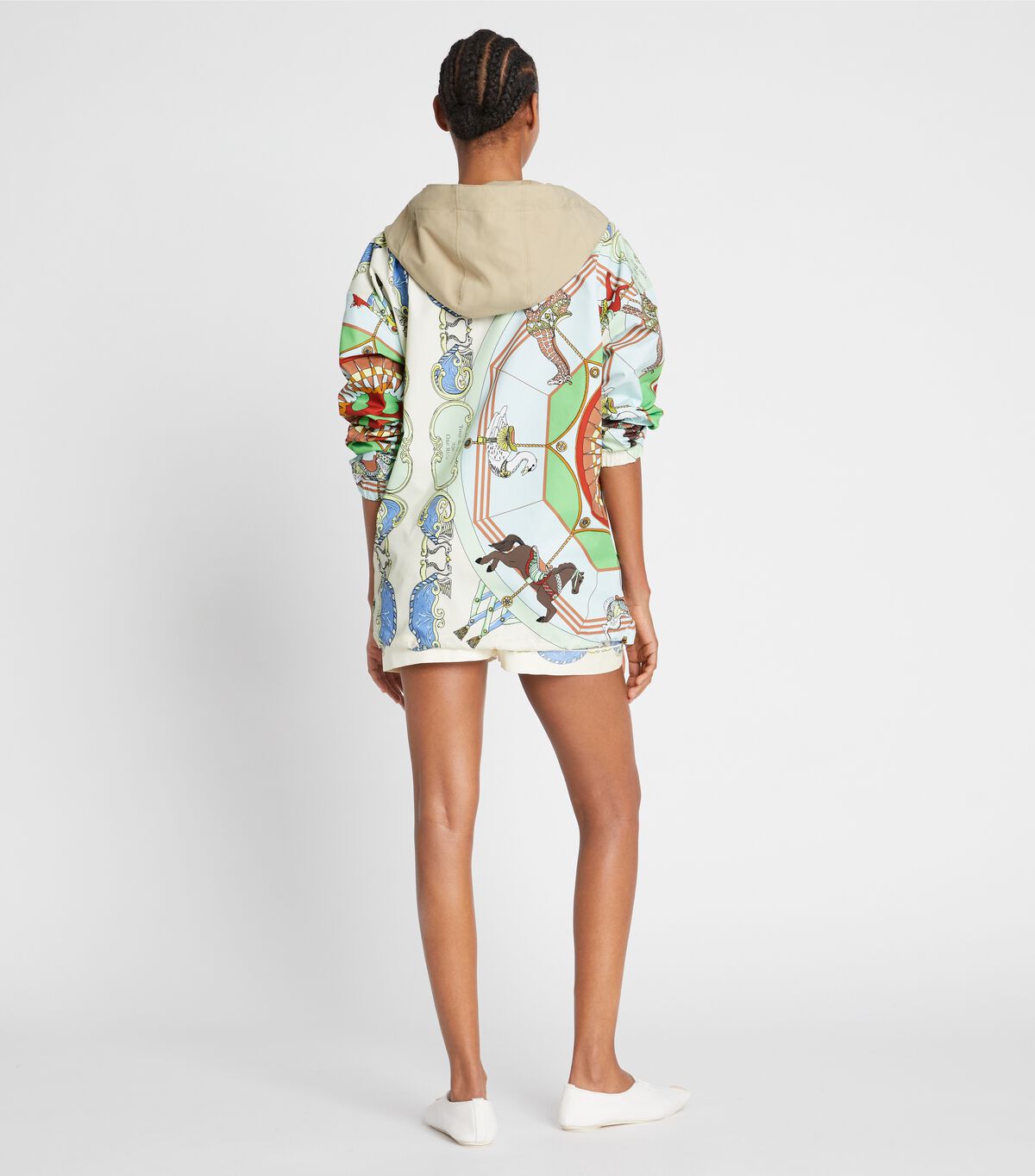 tory burch printed half zip anorak
