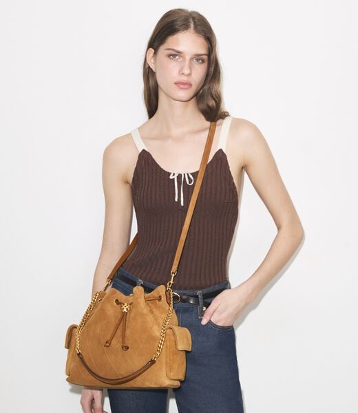 tory burch charlie quilted suede drawstring shoulder bag
