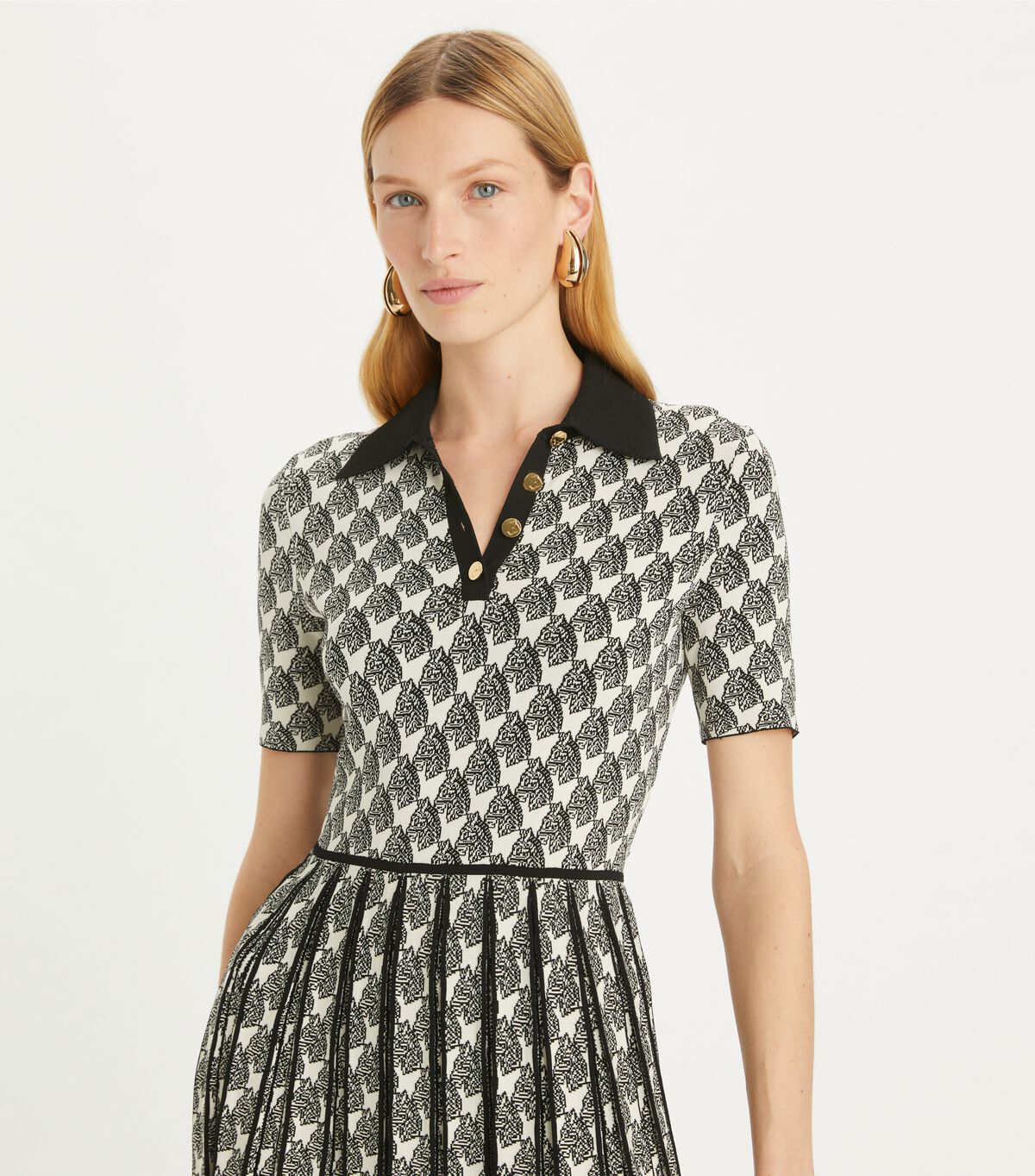 tory burch jacquard polo dress