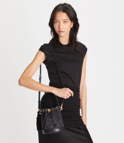 tory burch mini t monogram bucket bag