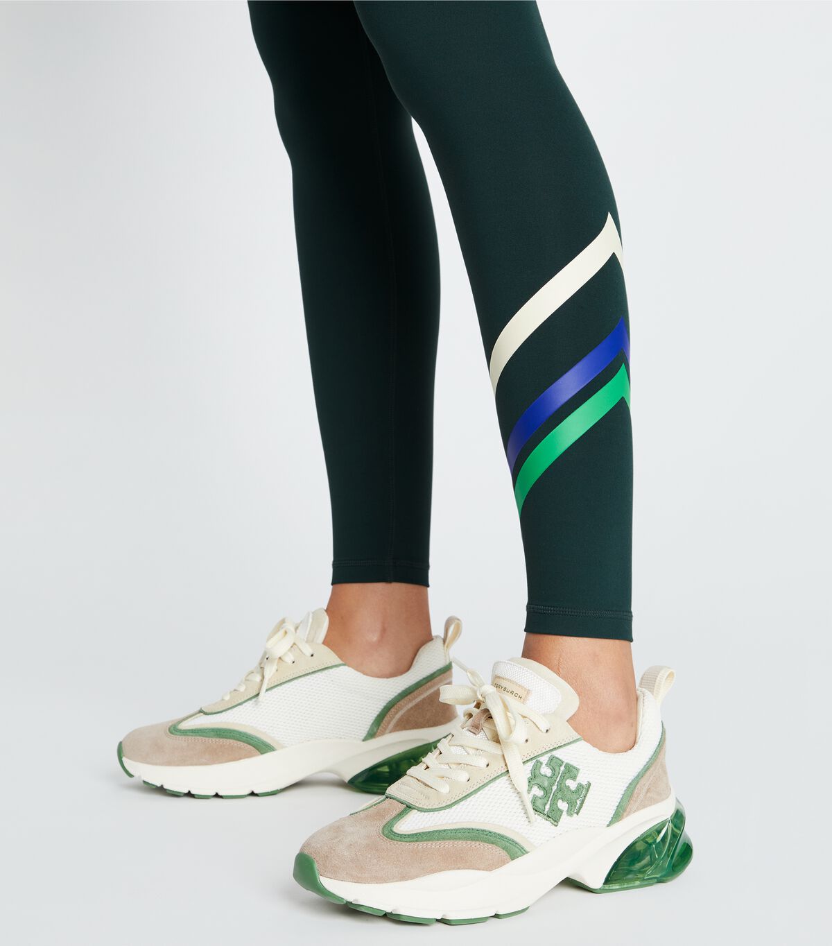 tory burch weightless multi stripe chevron legging