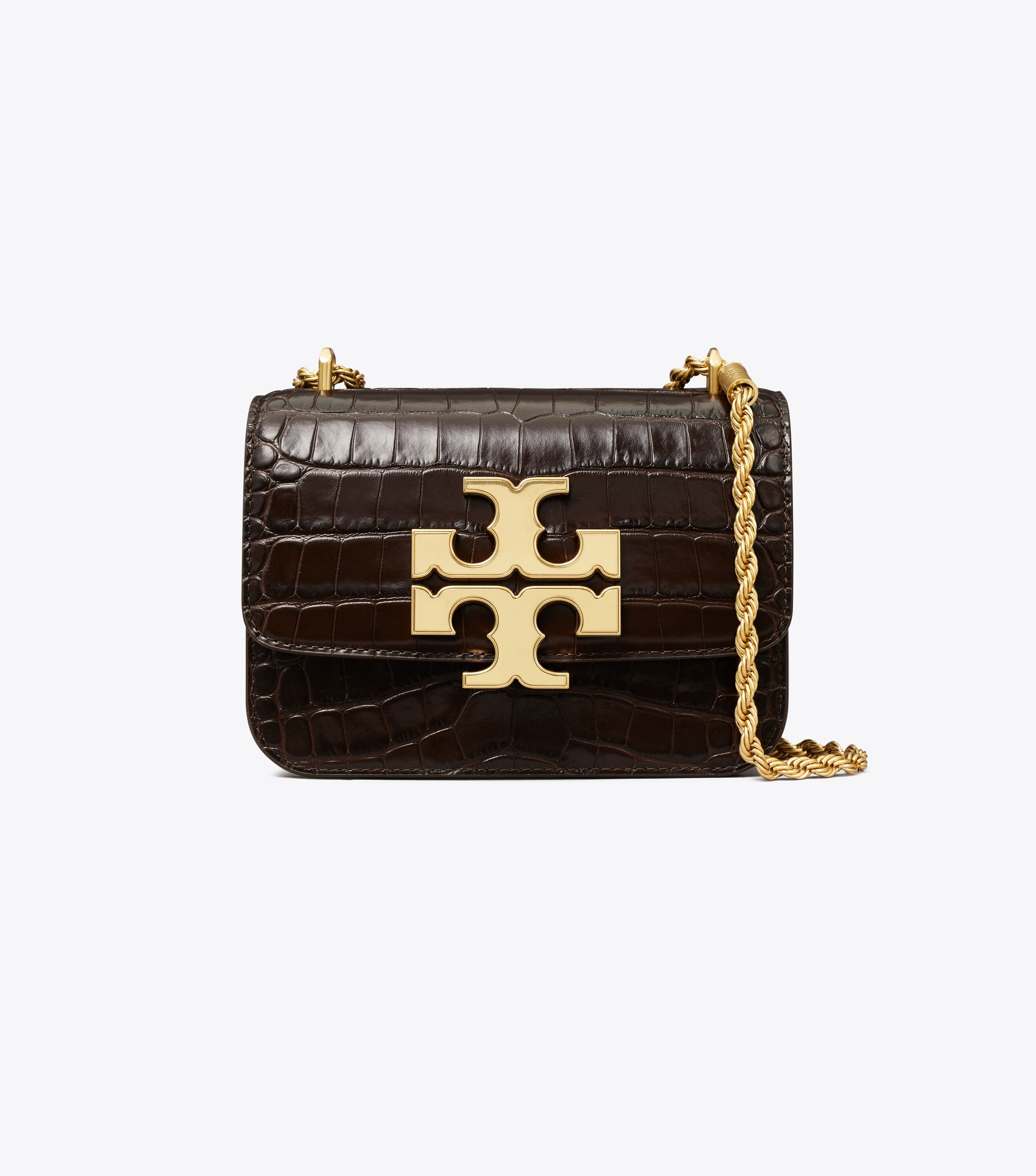 Small Eleanor Embossed Bag, Dark Mahogany | Tory Burch UAE