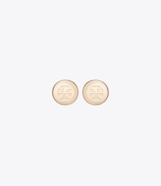 tory burch round icon stud earrings