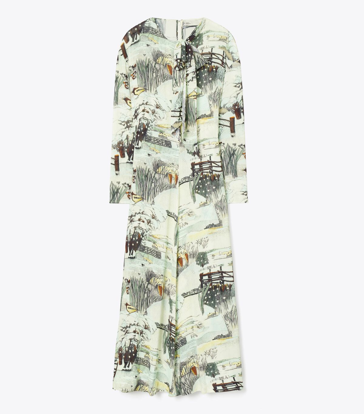 Printed Viscose Bow Dress tory burch printed viscose bow dress