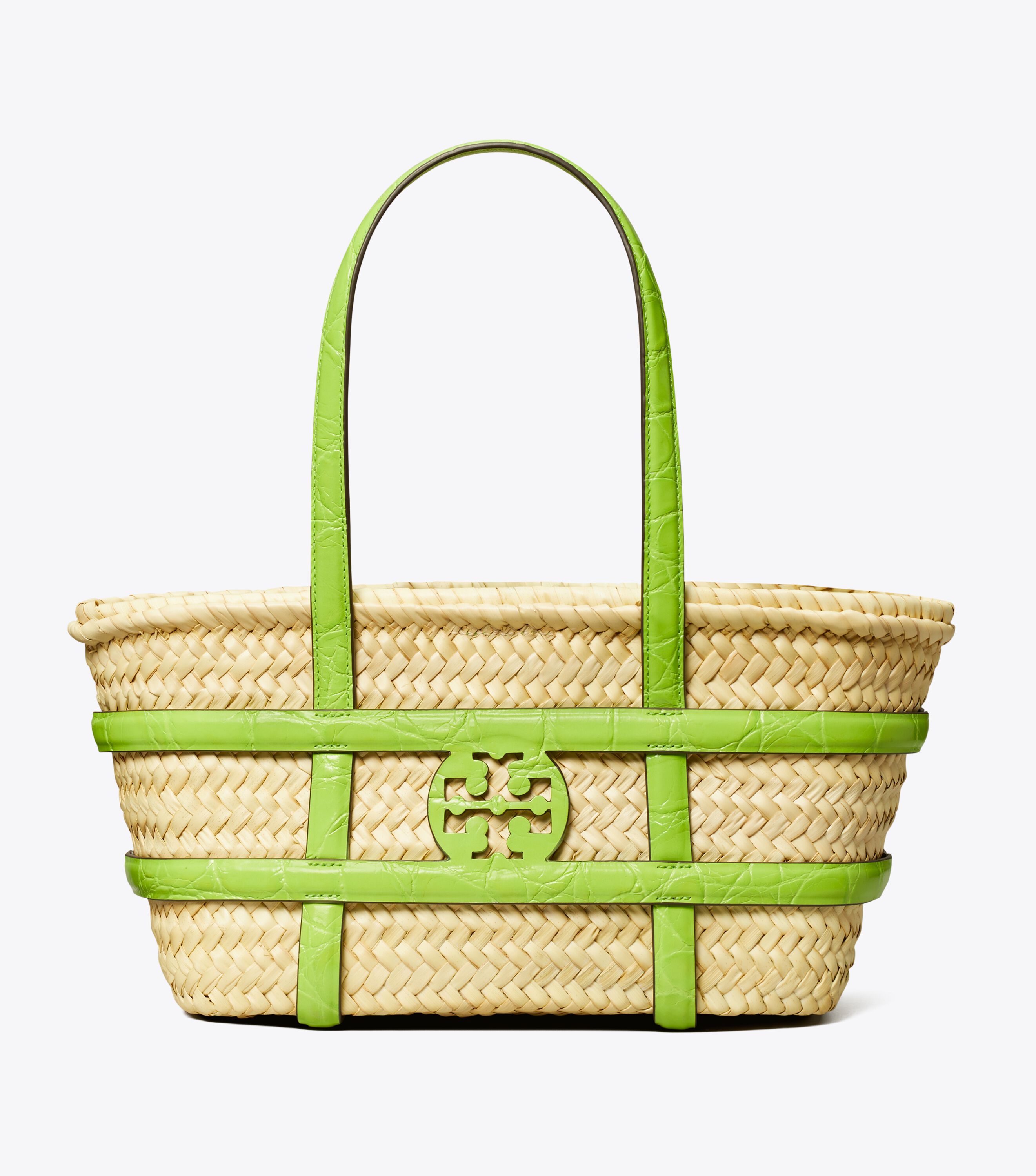 Small Ella Straw Basket, Bright Fern | Tory Burch UAE