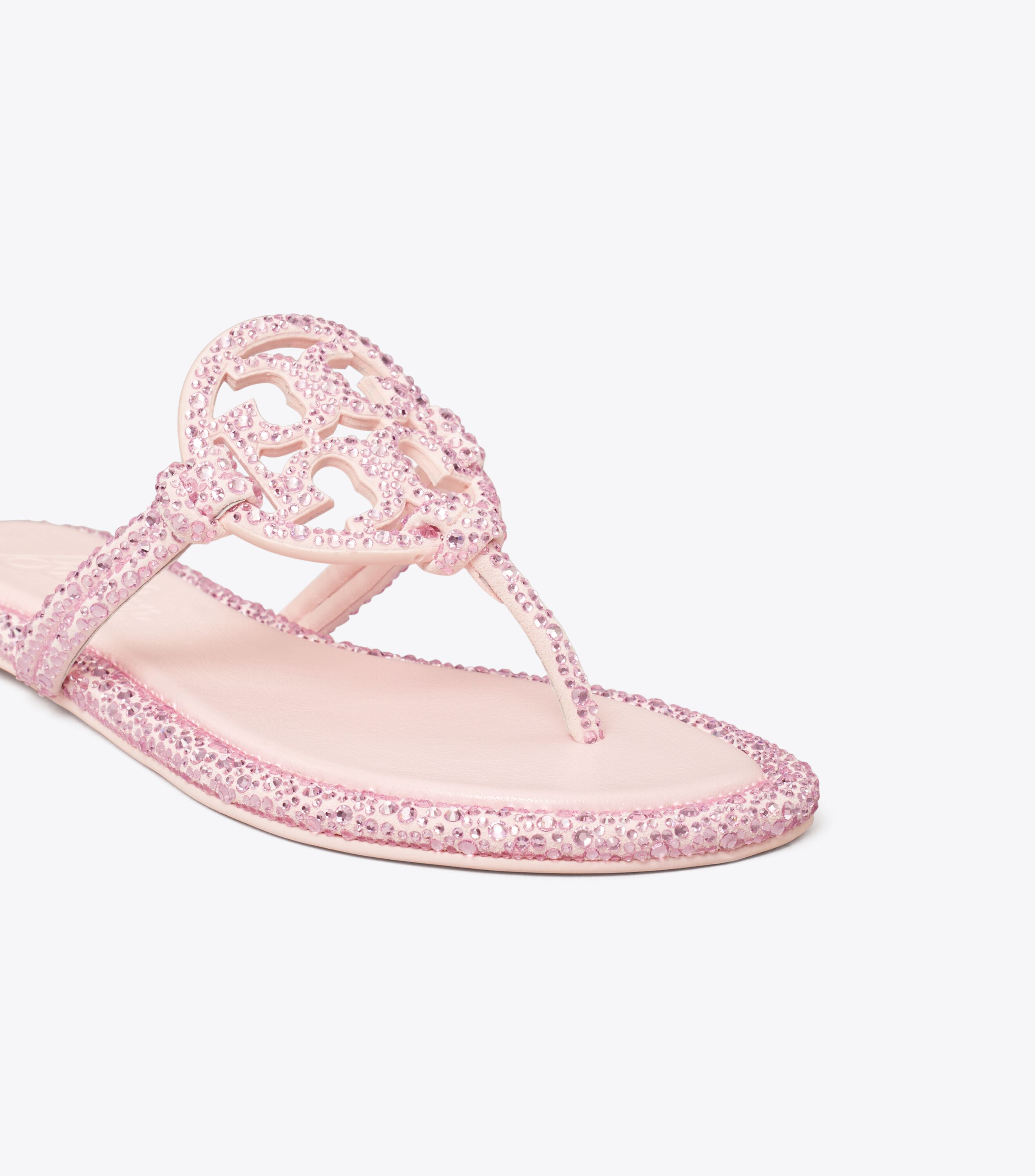 TB x BonBon Miller Knotted Crystal Sandal, Shocktart / Light Rose