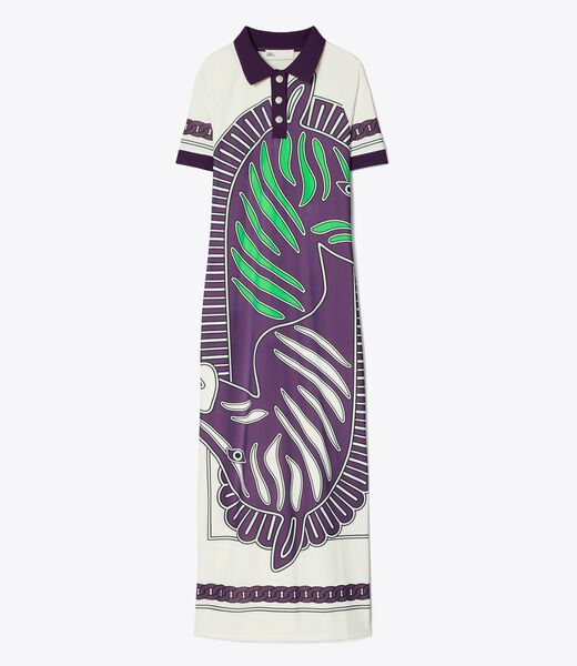 tory burch printed mesh polo dress