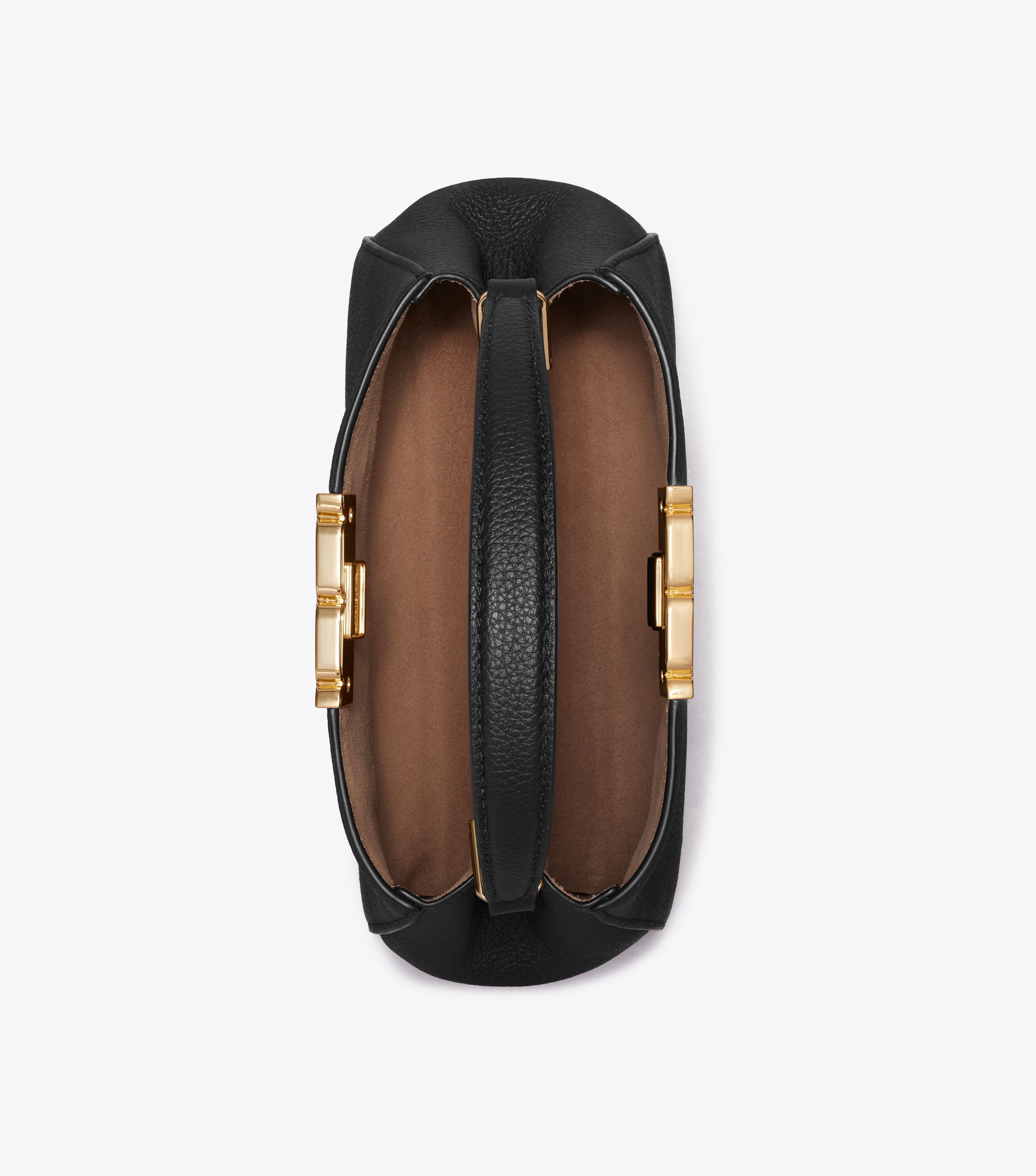 Mini Eleanor Soft Satchel, Black / Gold | Tory Burch UAE