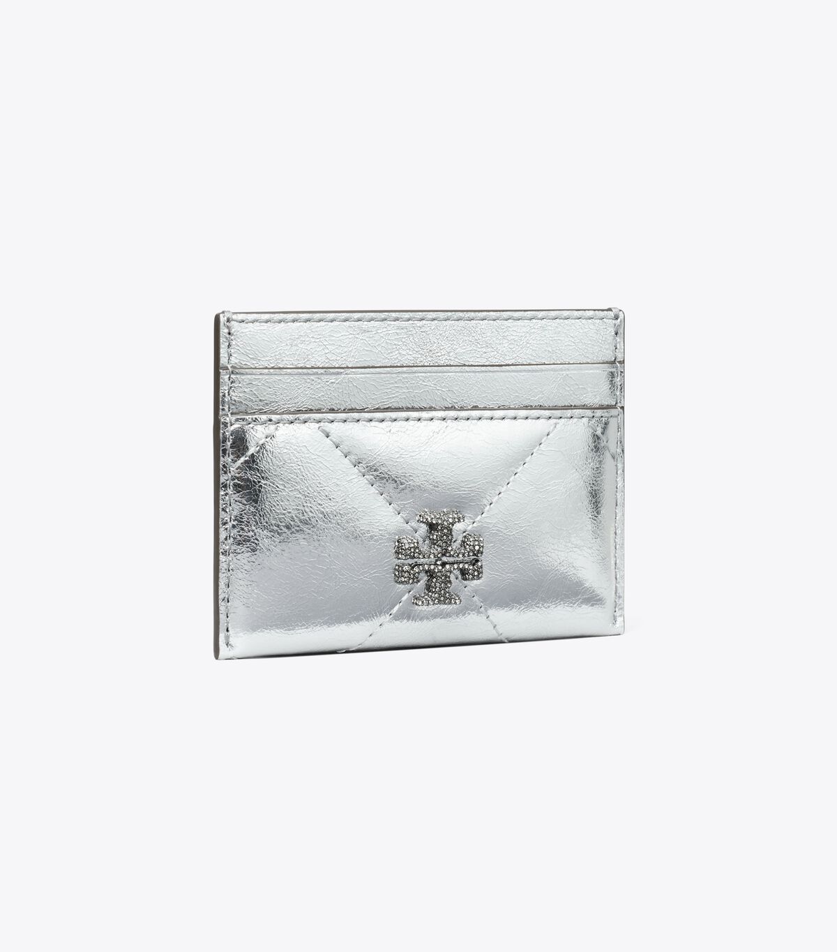 tory burch kira diamond quilt metallic card case