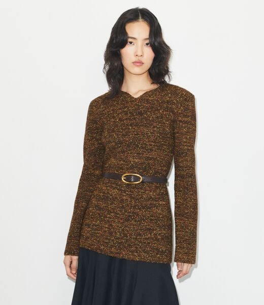 tory burch nylon and viscose marled sweater