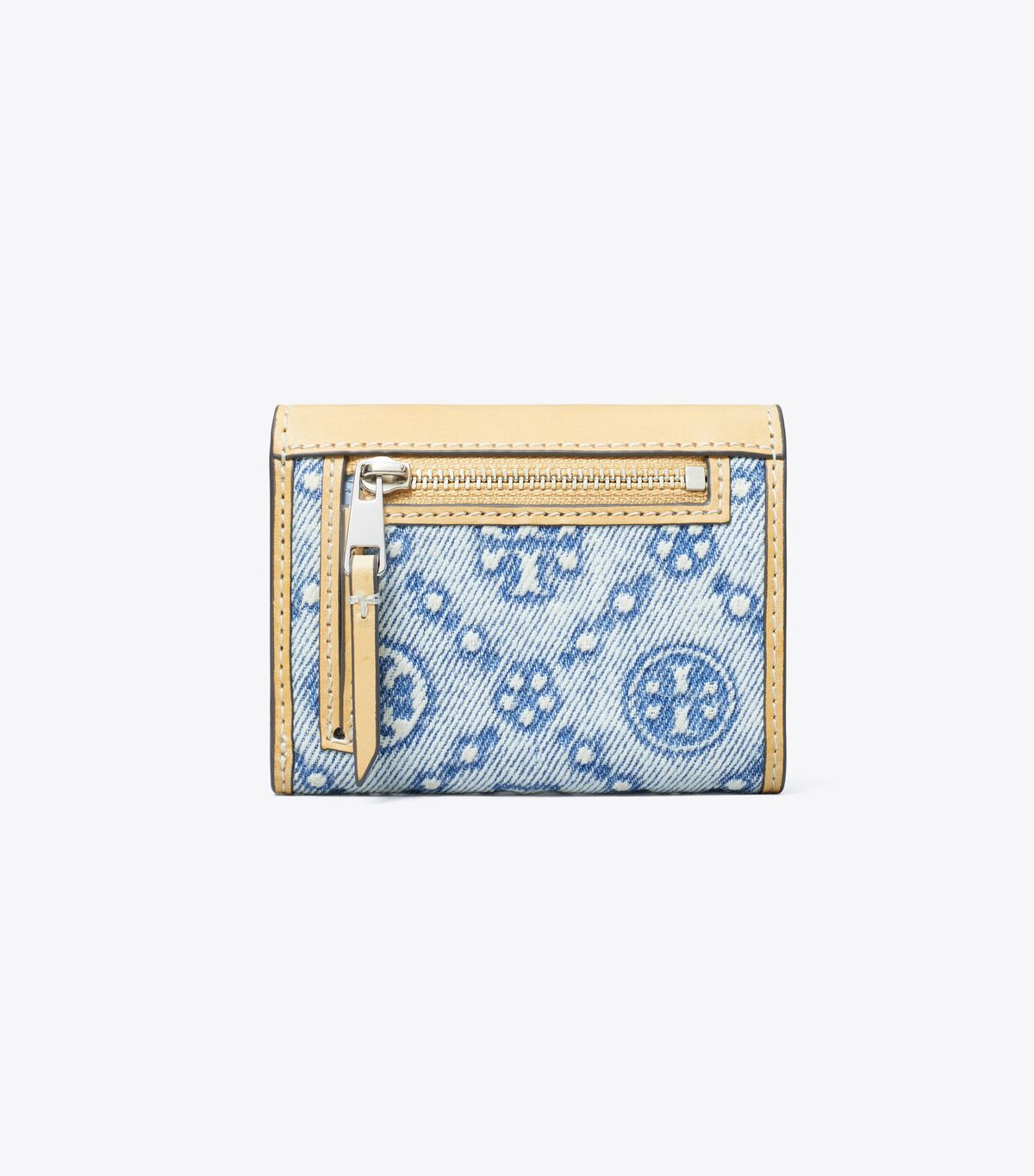 tory burch t monogram denim small envelope wallet