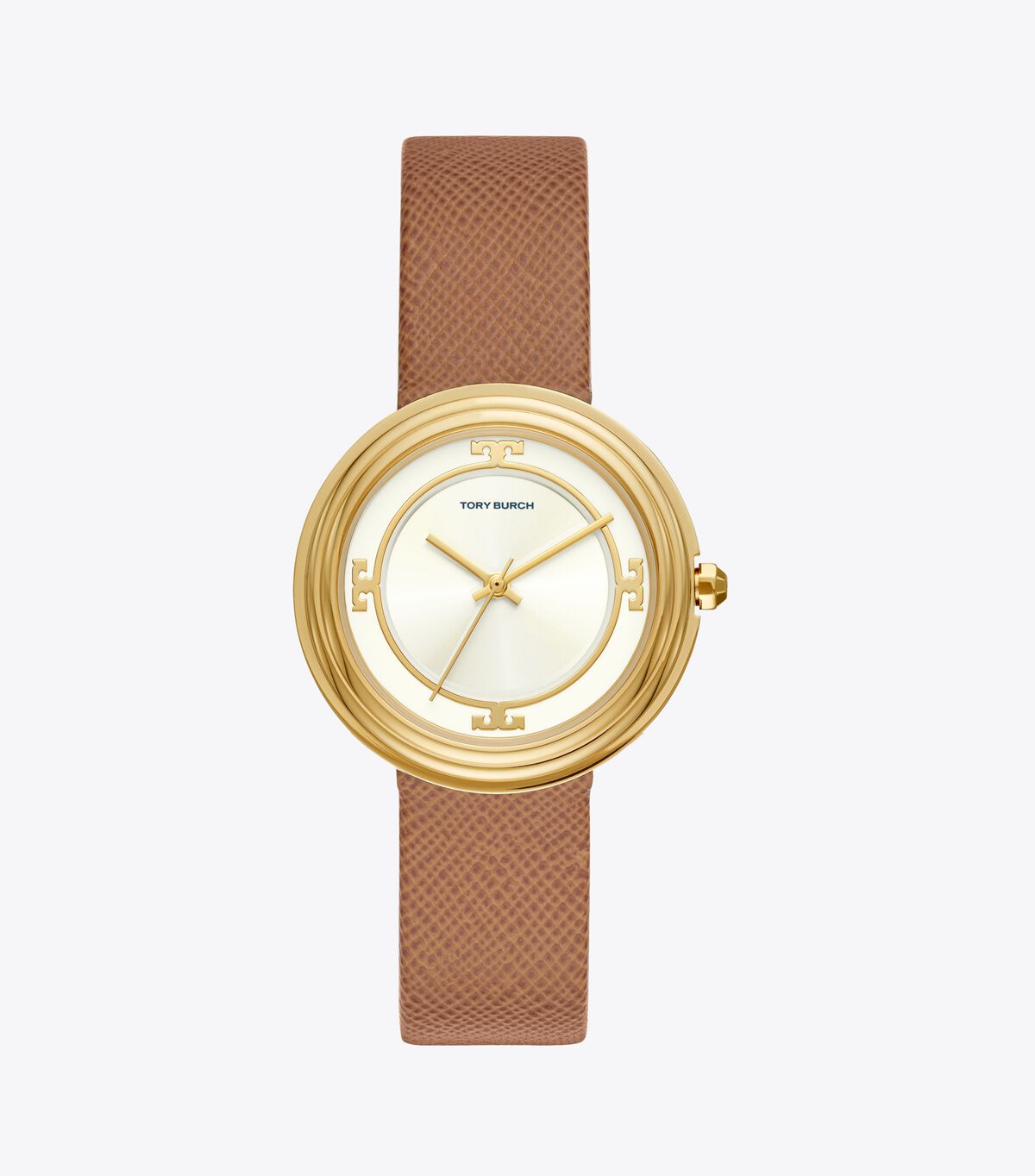 tory burch bailey watch luggage leather gold tone ivory 34 mm