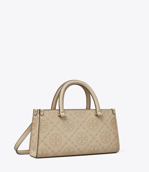 tory burch t monogram embossed small rectangular tote