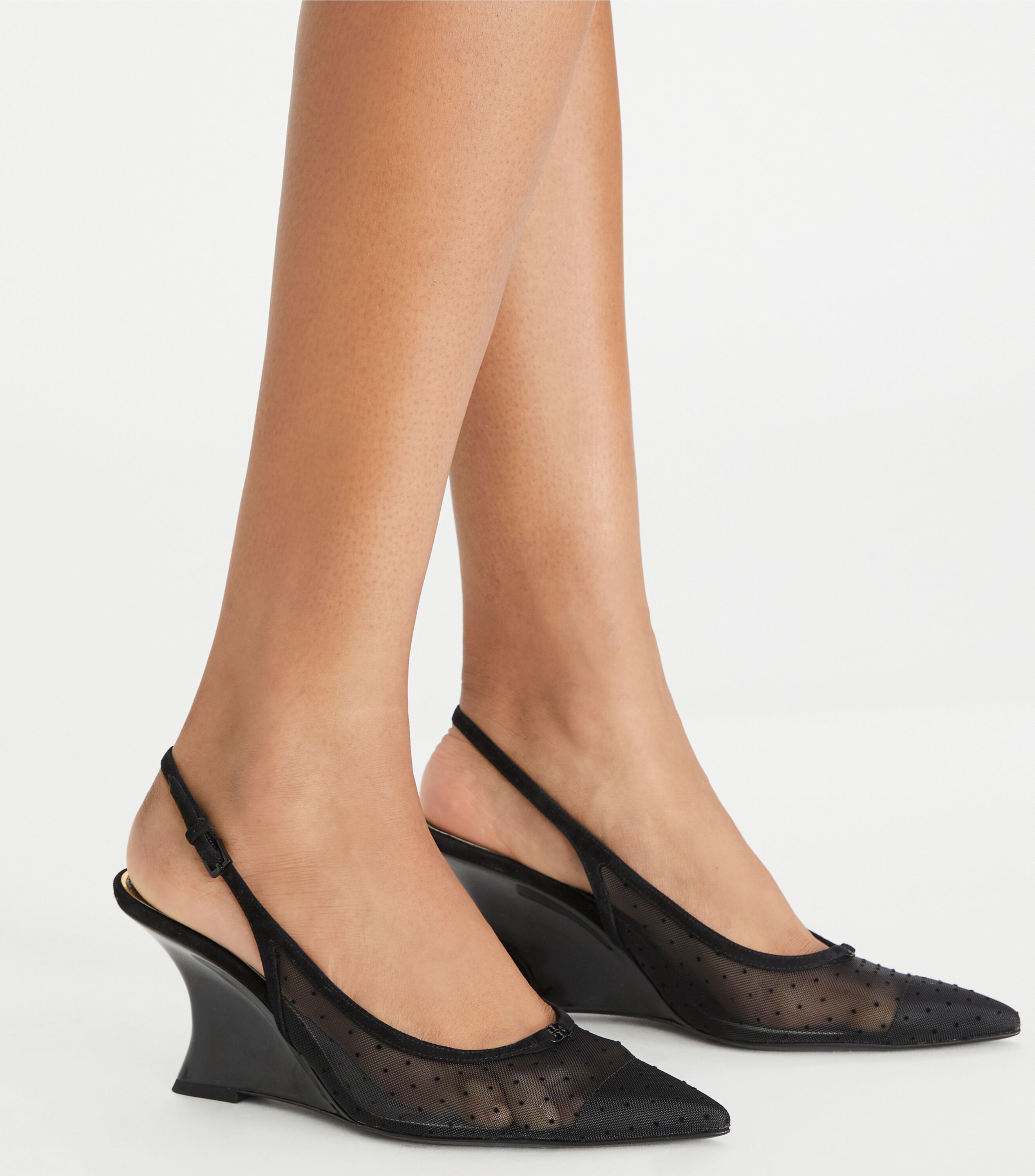 Double T Buckle Wedge, Nero / Perfect Black | Tory Burch UAE