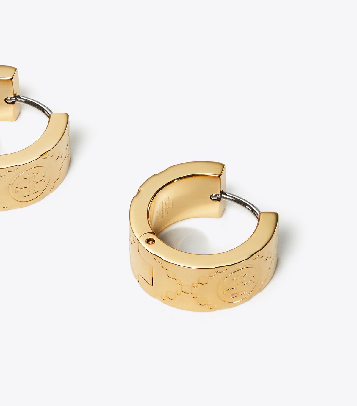 Small Icon T Monogram Hoop Earrings tory burch small icon t monogram hoop earrings