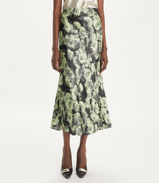 tory burch printed satin skirt