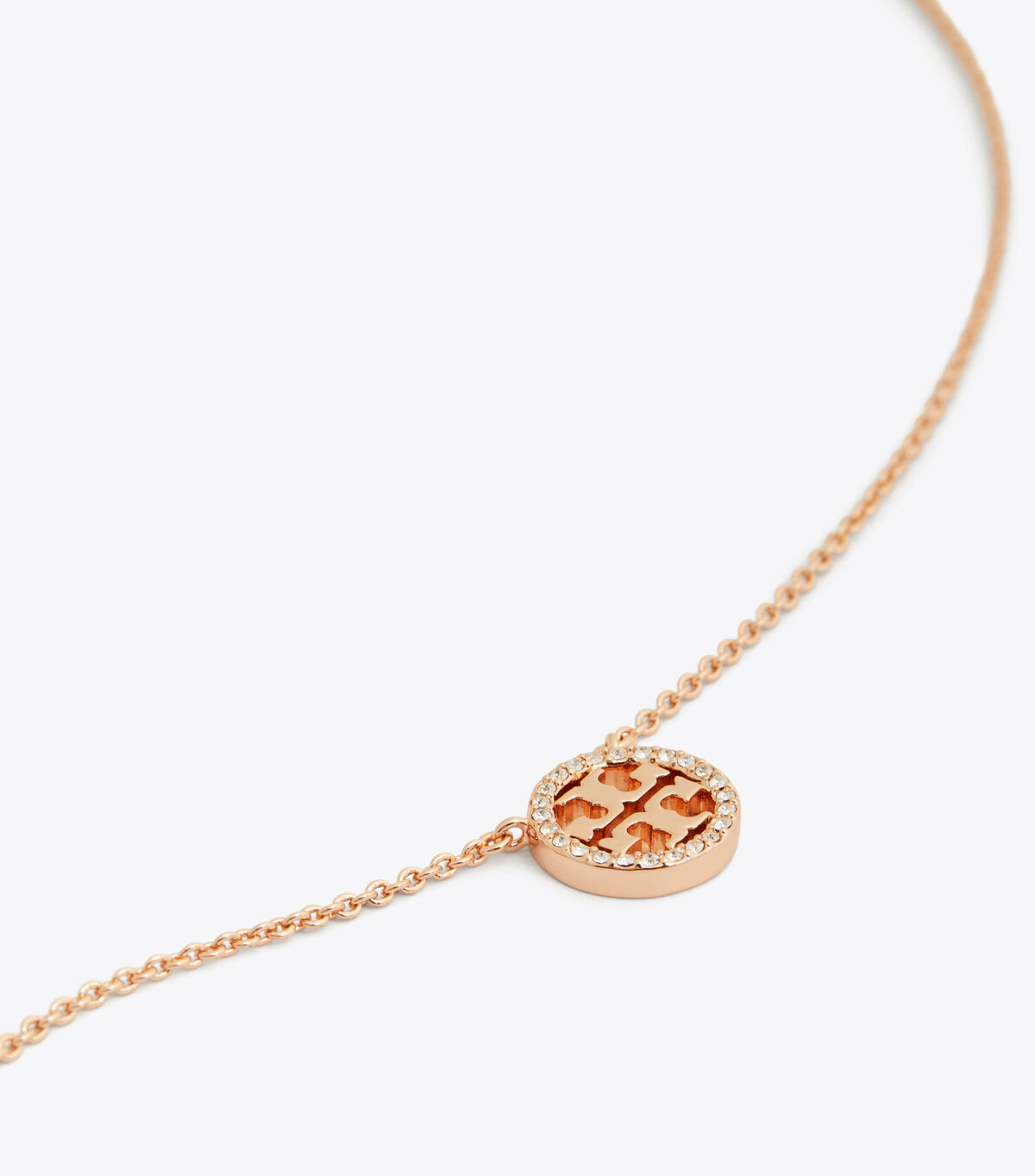 tory burch miller pave logo delicate necklace