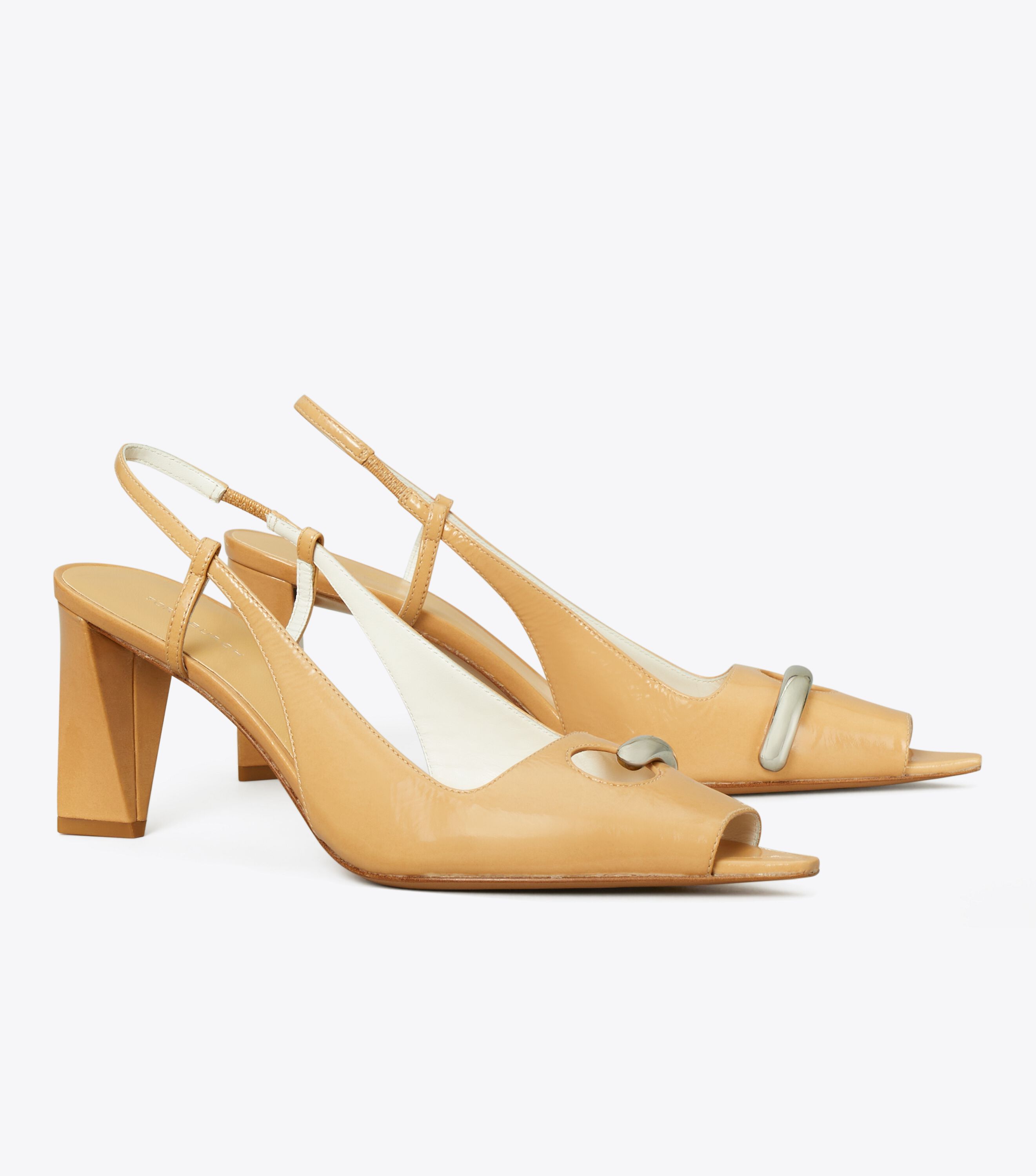 Pierced Peep-Toe Slingback, Cantucci / Gold | Tory Burch UAE