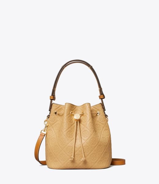 tory burch t monogram pebble bucket bag