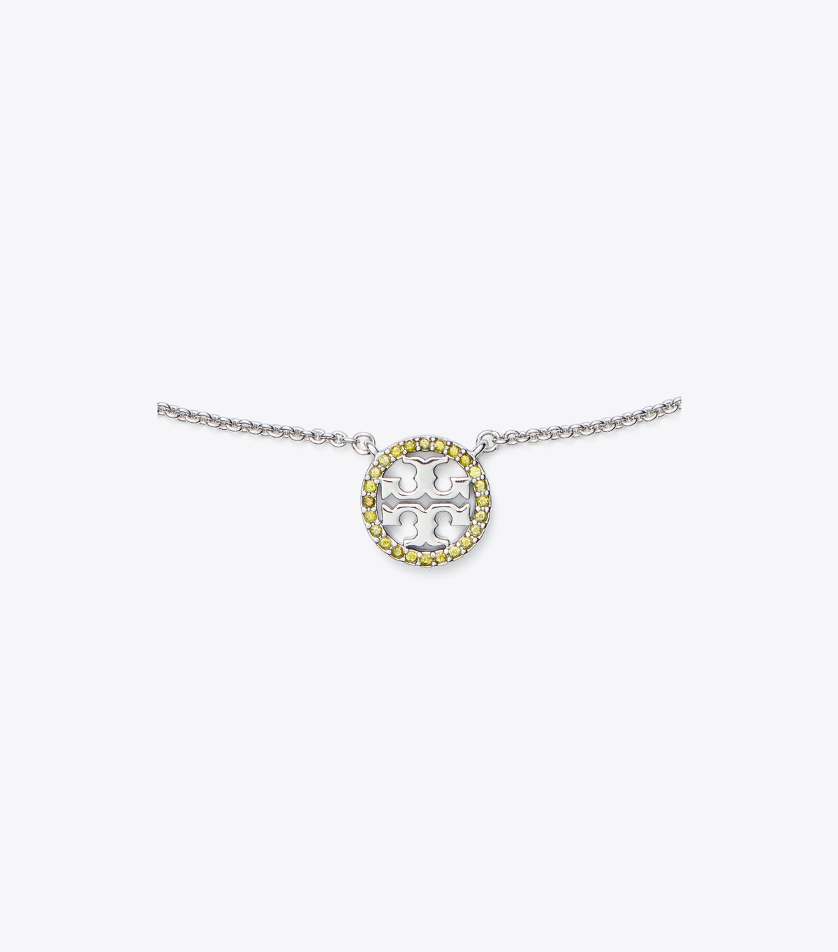 tory burch miller pave logo delicate necklace