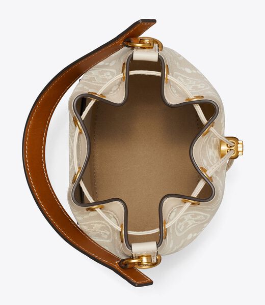 tory burch حقيبة دلو تي مونوغرام