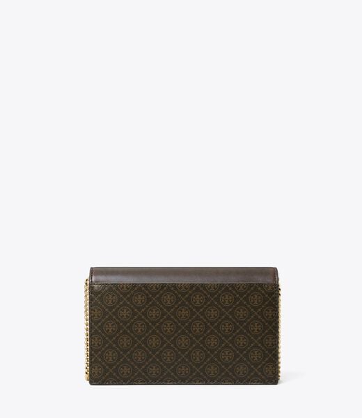 tory burch t monogram coated canvas envelope chain wallet