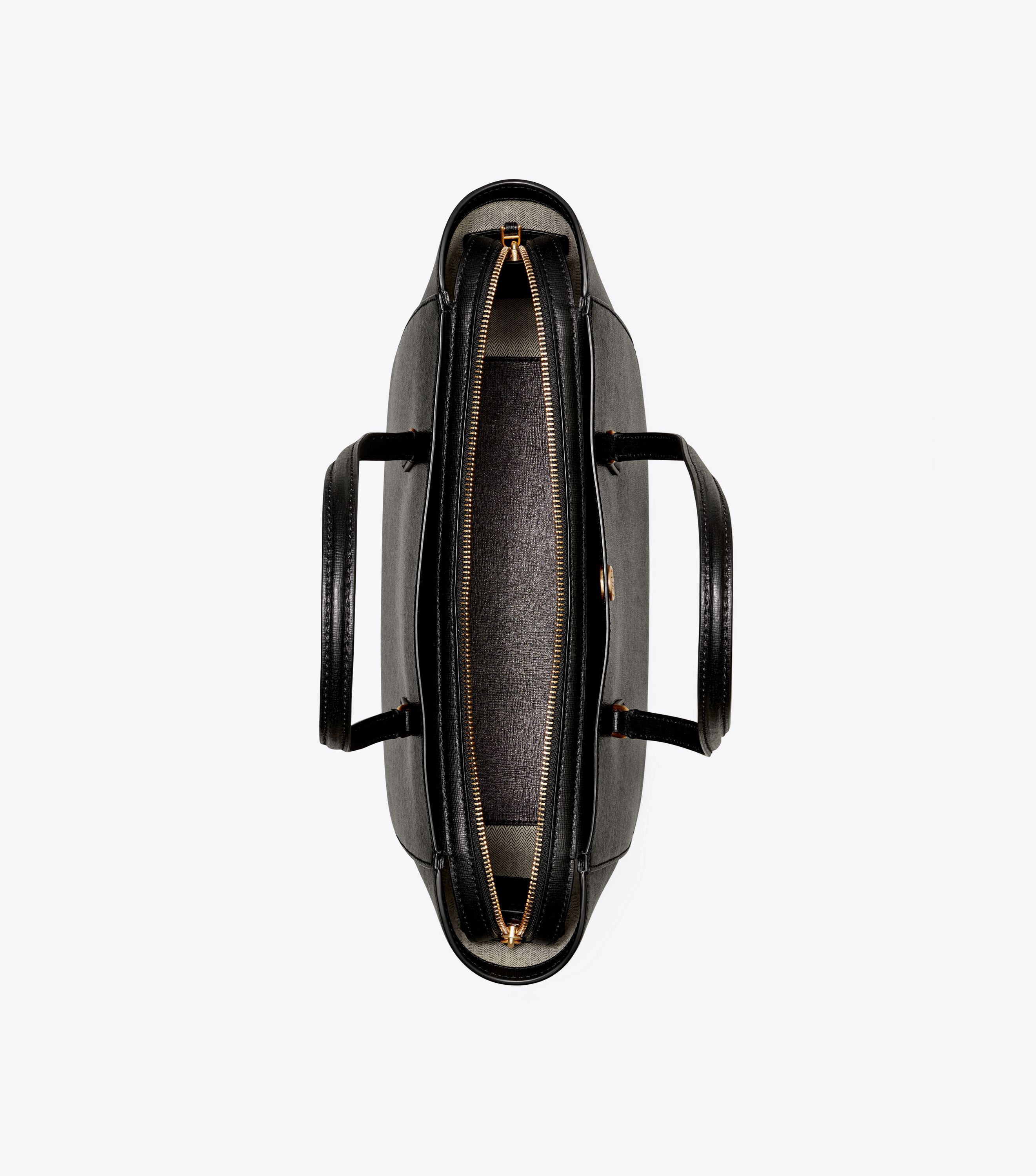 Tory burch robinson small tote black discount