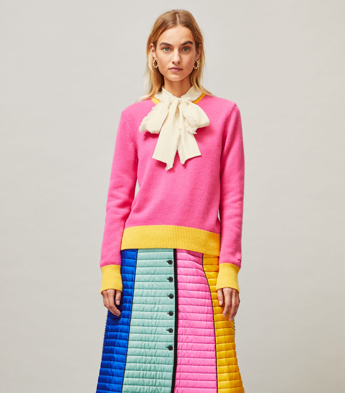 CASHMERE COLOR-BLOCK SWEATER