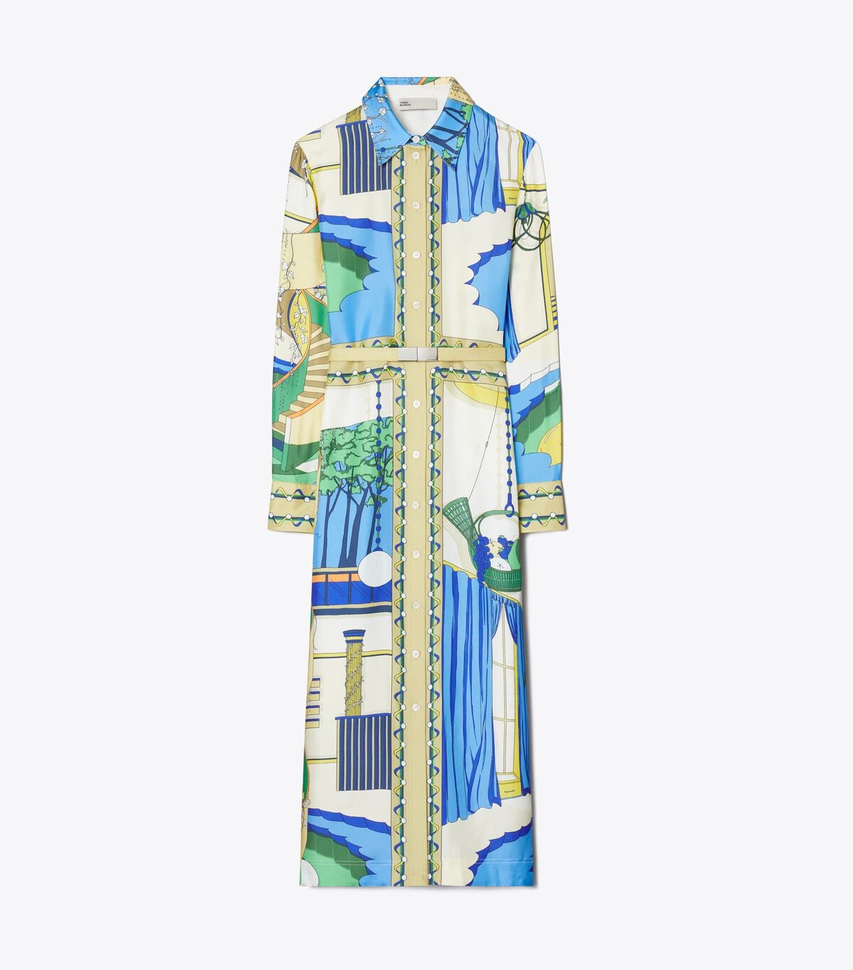 Printed Silk Shirtdress tory burch printed silk shirtdress