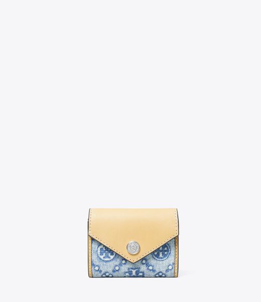 tory burch t monogram denim small envelope wallet