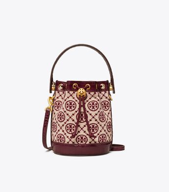 t monogram chenille mini bucket bag