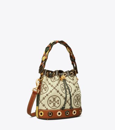 T Monogram Grommet Bucket Bag