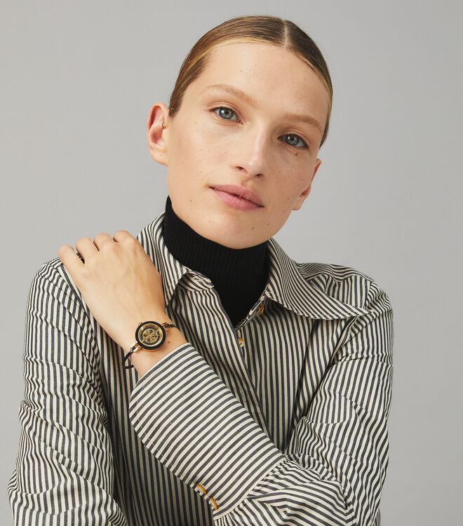 Reva Bangle Watch Gift Set, Black/Gold Stainless Steel/Multi-Color, 29 Mm |  Accessories | Tory Burch