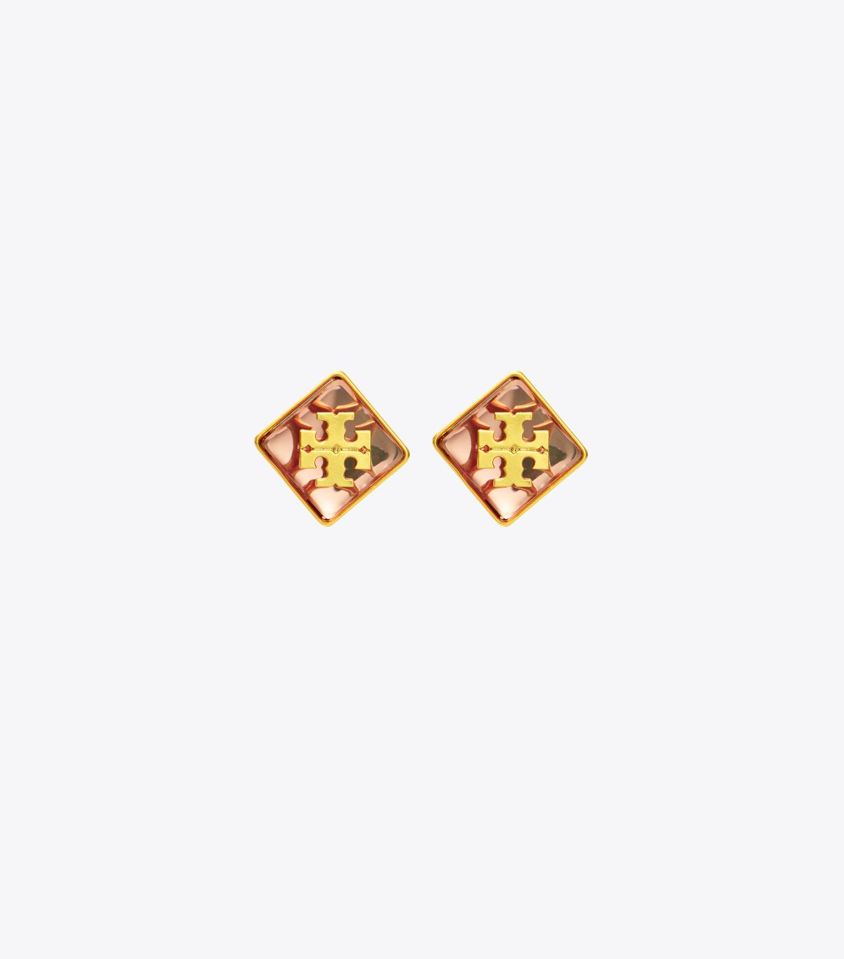 tory burch resin logo stud earring