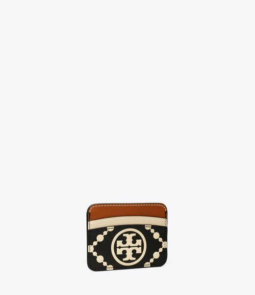 T Monogram Contrast Embossed Card Case