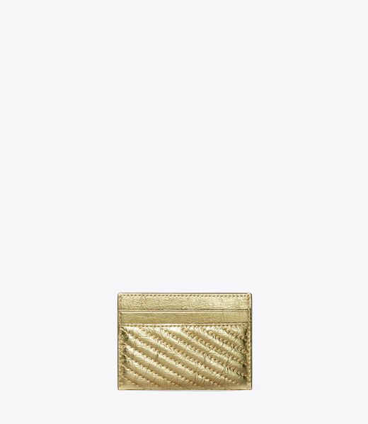 tory burch kira metallic moto quilt card case