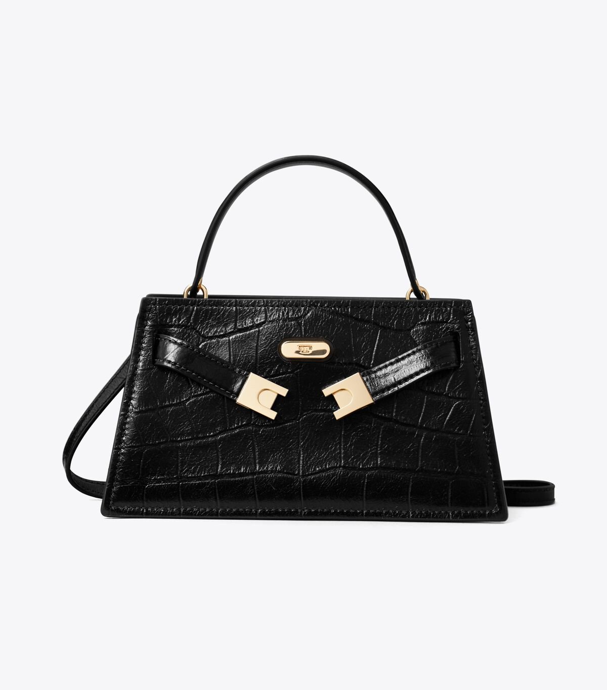 tory burch mini lee radziwill embossed top handle bag