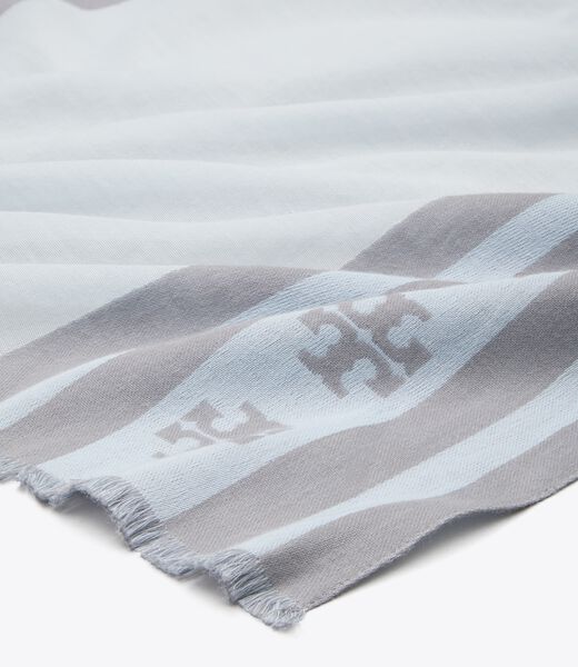tory burch logo stripe oblong scarf