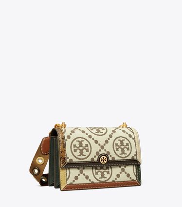 T Monogram Grommet Small Shoulder Bag