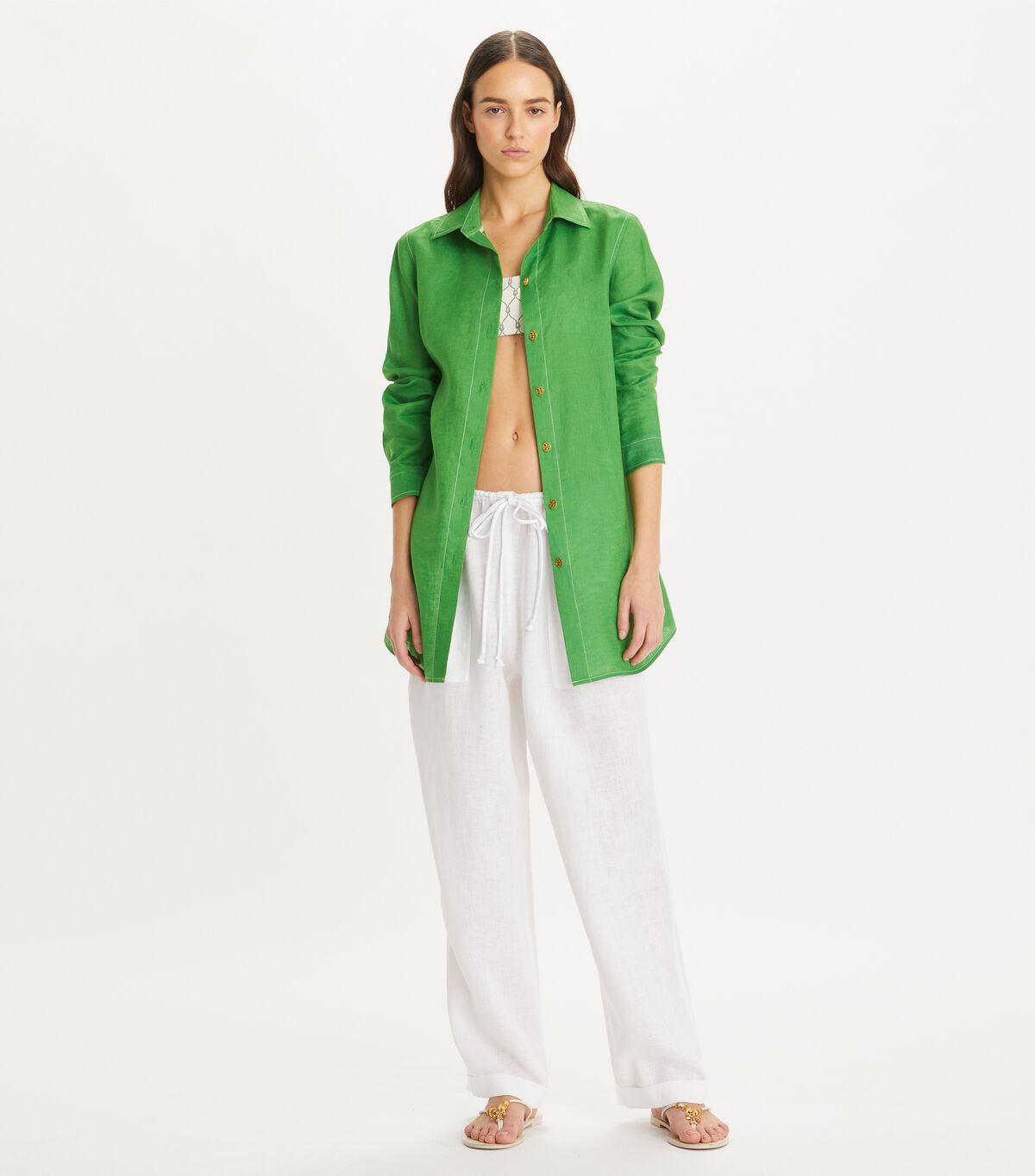 tory burch linen brigitte tunic