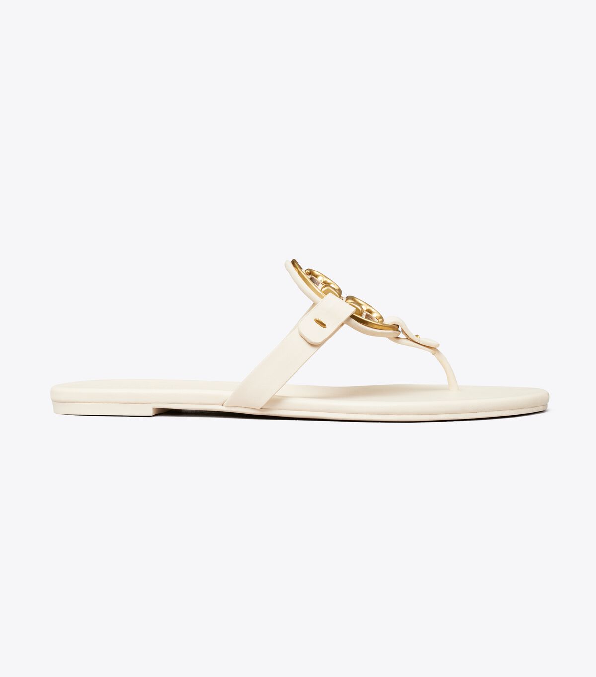 tory burch miller soft metal logo sandal