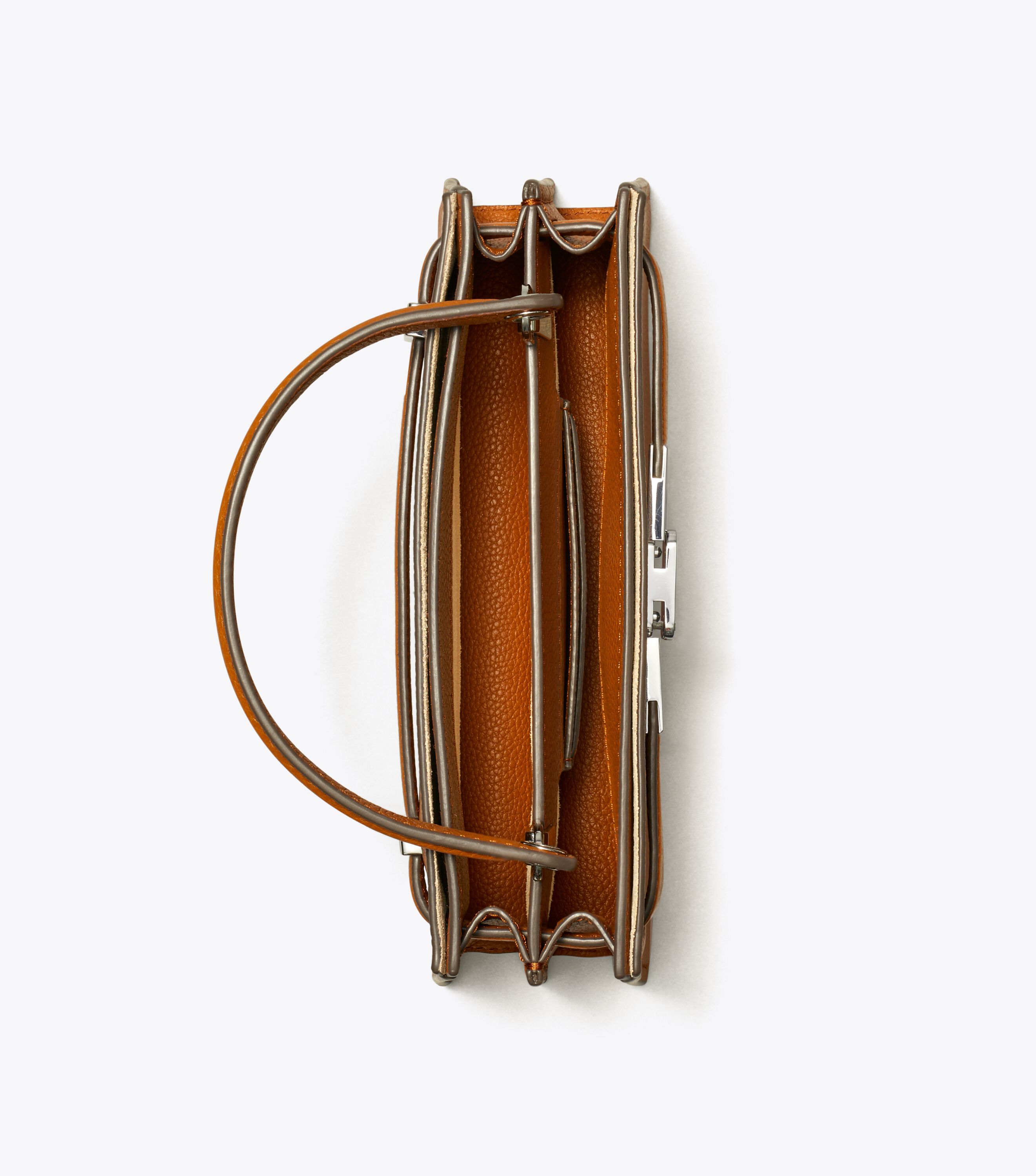 lee TORY BURCH Lee Radziwill large leather-trimmed whipstitched suede